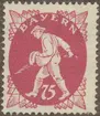 Frimärke ur Gösta Bodmans filatelistiska motivsamling, påbörjad 1950.
Frimärke från Bayern, 1920. Motiv av Såningsarbete