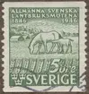 Frimärke ur Gösta Bodmans filatelistiska motivsamling, påbörjad 1950.
Frimärke från Sverige, 1946. Motiv av Sto med föl 100-årsminne av det första lantbruksmötet 1846-1946.