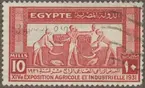 Frimärke ur Gösta Bodmans filatelistiska motivsamling, påbörjad 1950.
Frimärke från Egypten, 1931. Motiv av Skördearbete med skära i det gamla Egypten 14:de utställningen för lantbruk och industri