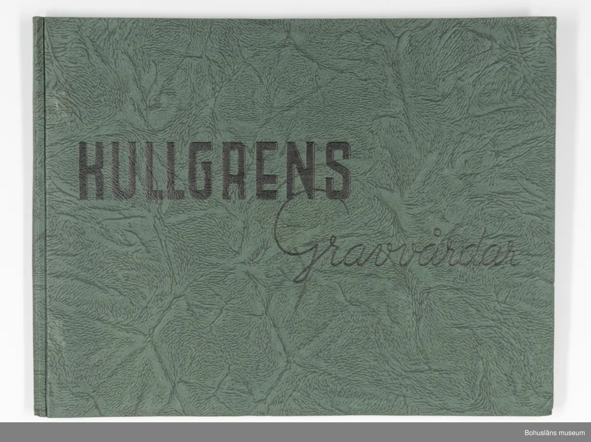 Reklambroschyr för Granitaktiebolaget Kullgrens Enkas gravvårdar, 1930-tal.