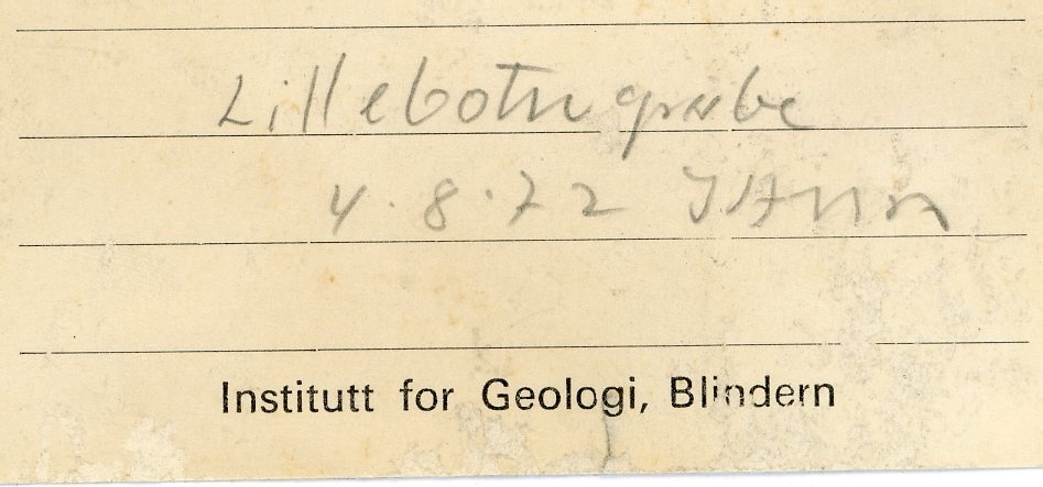 Etikett i eske:
Lillebotn grube
4-8-72 JAWB