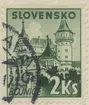 Frimärke ur Gösta Bodmans filatelistiska motivsamling, påbörjad 1950.
Frimärke från Slovakiet, 1941. Motiv av Borgen Bojnice