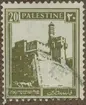 Frimärke ur Gösta Bodmans filatelistiska motivsamling, påbörjad 1950.
Frimärke från Palestina, 1927. Motiv av Citadellet Jerusalem