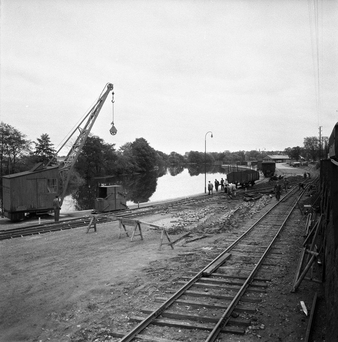 Reparationsarbeten av stickspåren vid Linköpings hamn.