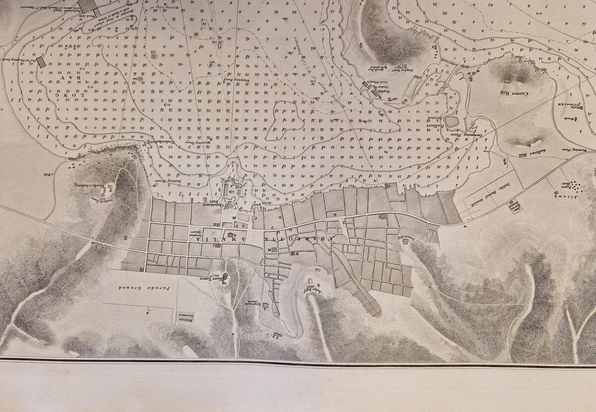 Sjökort. West Indies. Virgin Islands. Harbour of s:t Thomas. Surveyed by Lieutenant G.B. Lawrance. R.N. 1851. Published according to Act of Parliament at the Hydrographic Office of the Admiralty, June 7th 1853. Corrections to 1861. April 64. June 73. Sold by J.D. Potter. Agent for the Admiralty Charts, 31 Poultry. Nr 2183. Tidigare ägare: N.V. Hagelin. Gåva av fröken Maria Hagelin.