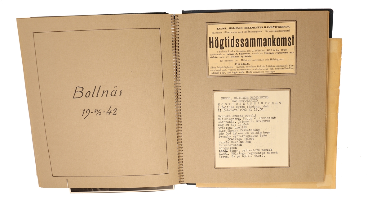 Kungl. Hälsinge regementes kramratförening 1938-1942.