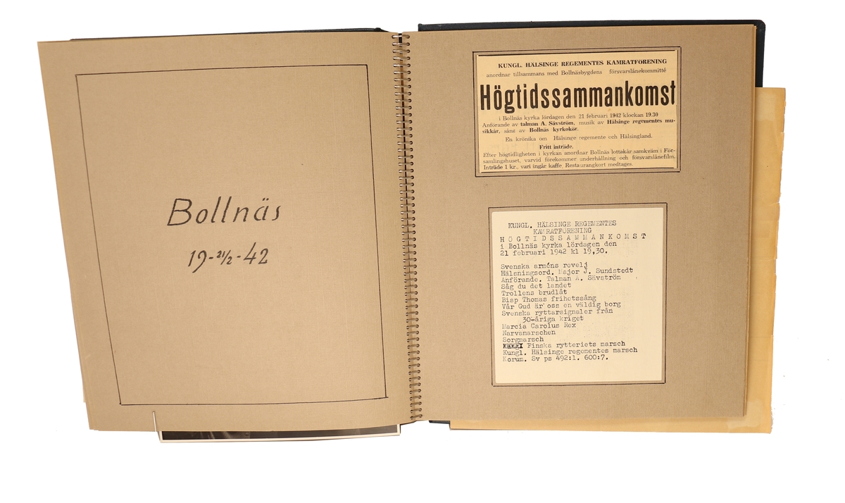 Kungl. Hälsinge regementes kramratförening 1938-1942.