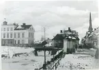 Västerås.
Dåvarande Köpmangatan (nu Erik Hahr's gata) vid Johan Wilhelms torg, 1886.