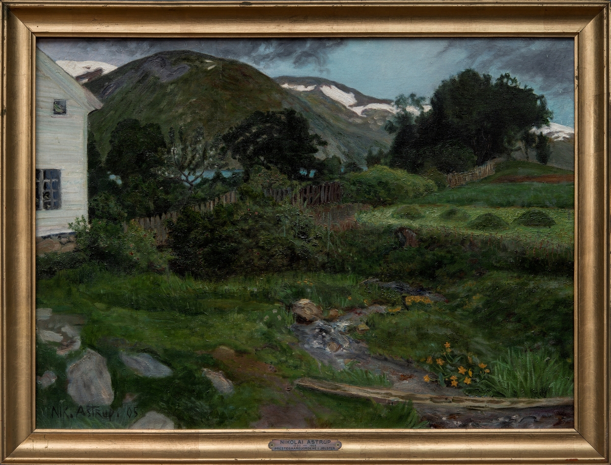 Prestegårdsjordet i Jølster [Maleri]