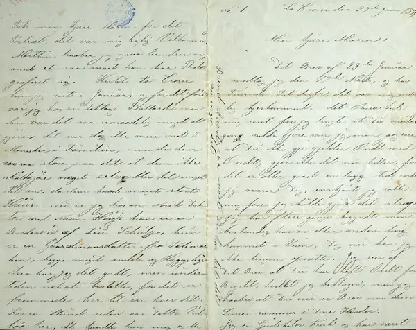 Et håndskrevet gammelt brev