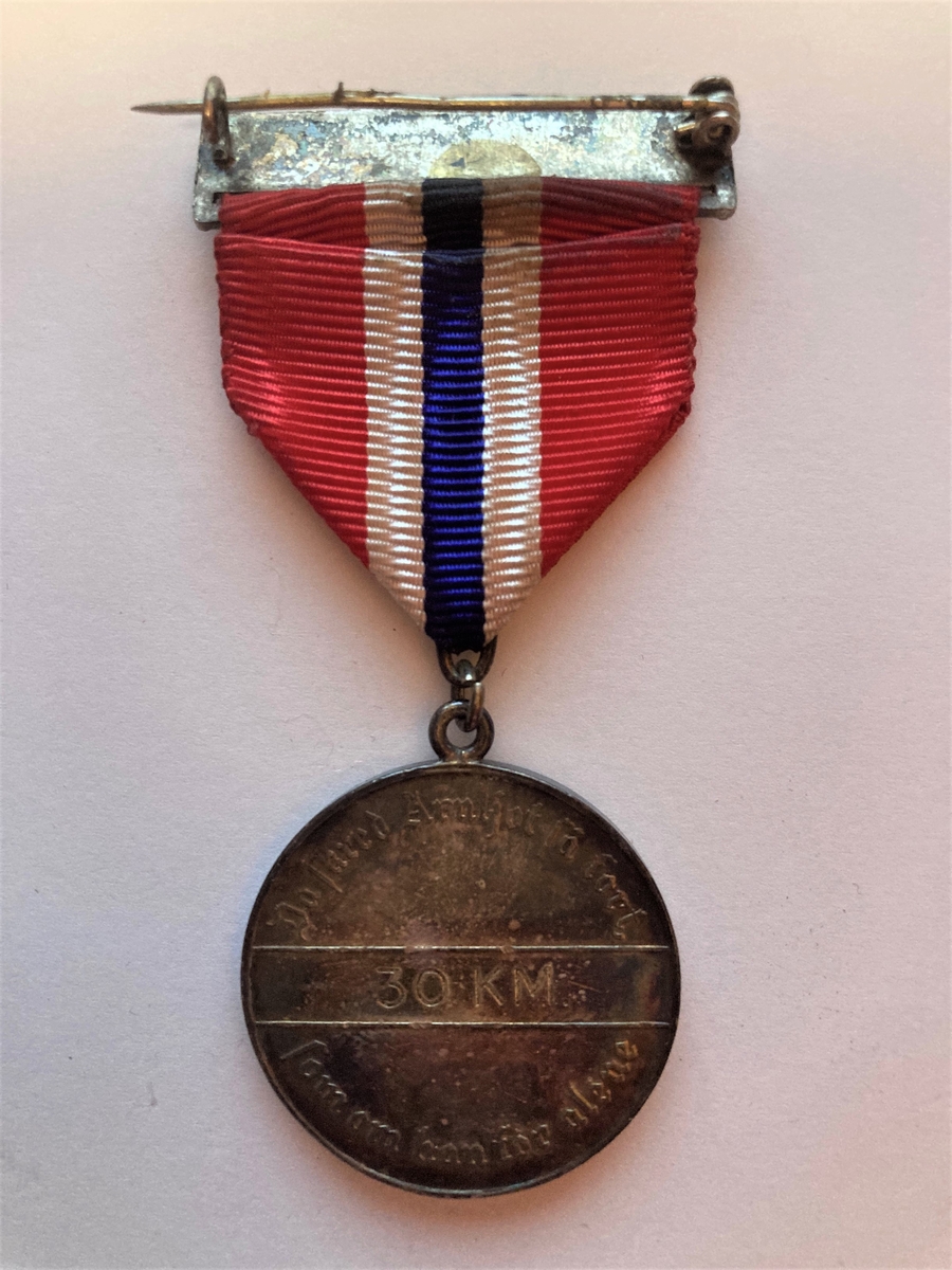 Medalje fra Kretsmesterskapet 15 KM i 1961. Fra Norges Skiforbund. 