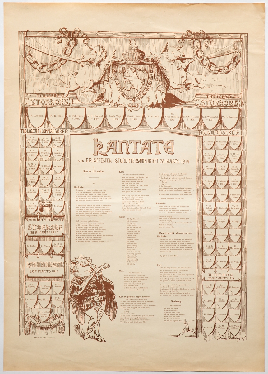 Kantate ved Grisefesten i Studentersamfundet Trondheim. [Plakat for arrangement]