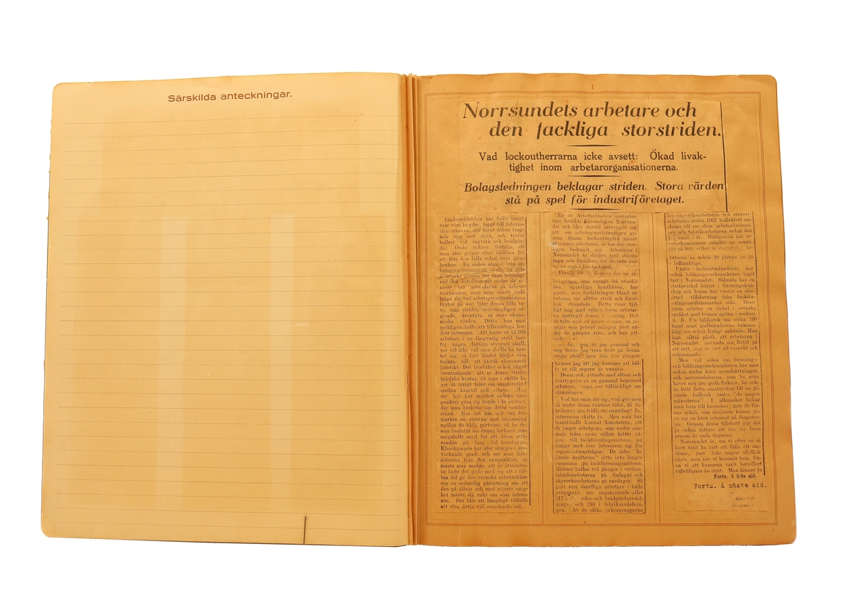 Pressklipp - från Papperindustriarbetareförbundet, Norrsundet avd 146.