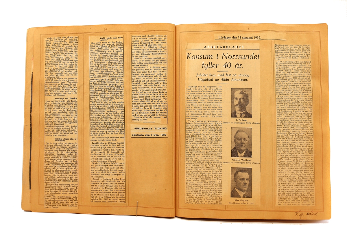 Pressklipp - från Papperindustriarbetareförbundet, Norrsundet avd 146.