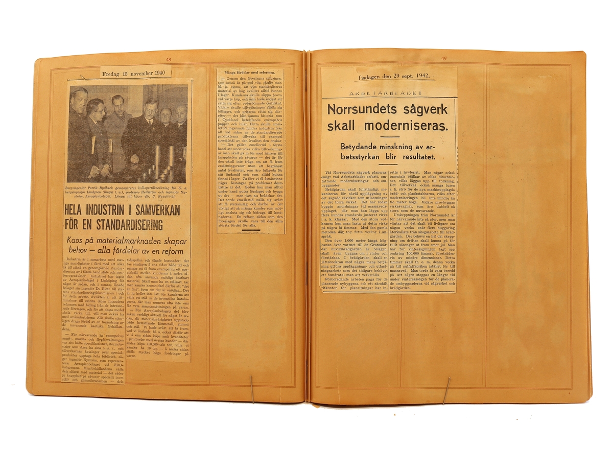 Pressklipp - från Papperindustriarbetareförbundet, Norrsundet avd 146.
