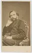 Porträtt på Johan Fredrik Höckert. Målare, professor vid konstakademin. Född 26 augusti år 1826. Död 16 september år 1866.