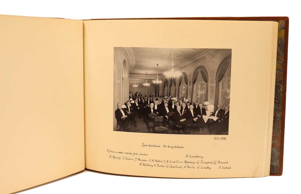 Diverse bilder från Gefleborgs läns sparbanks verksamhet på kyrkogatan 33 i Gävle. Mellan åren 1903 - 1947.