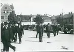 Västerås.
Delegater för Sveriges Trafikbilägares riksförbund på nuvarande Stora torget. 1931.