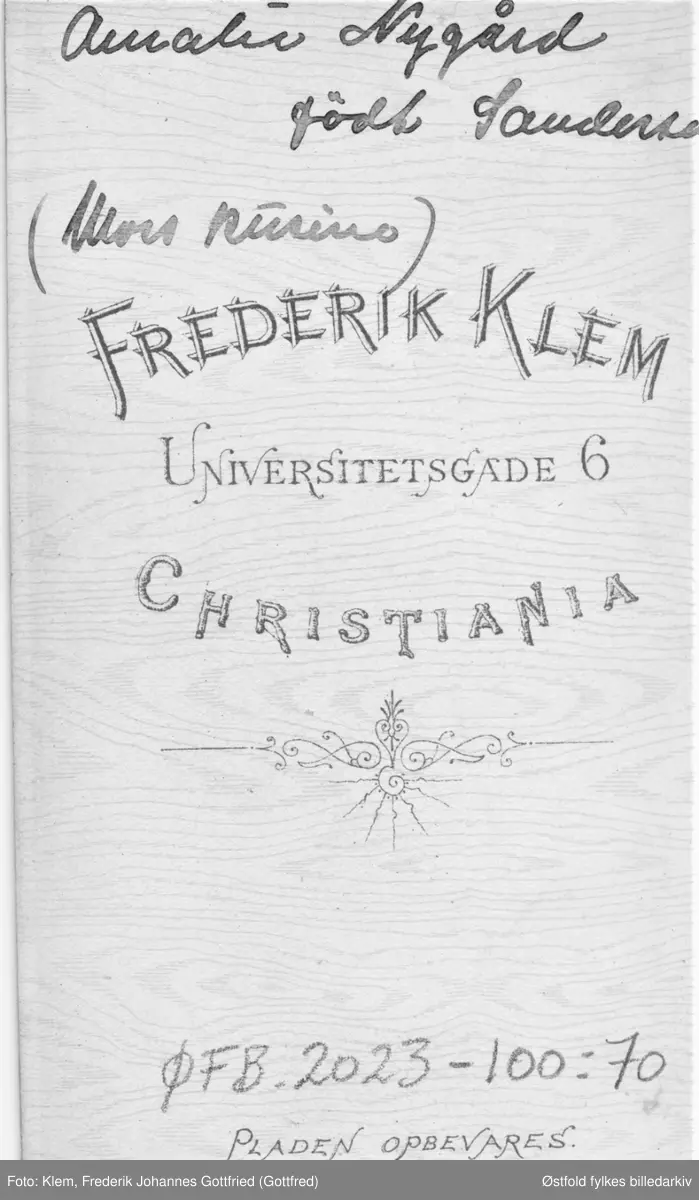 Portrett, visittkort, av ukjent kvinne i atelier.