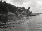 S/S SAXAREN vid Storkrån före bärgningen 13/7 1964