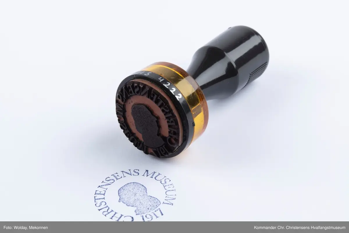 Stempel i plast for CHRISTENSENS MUSEUM 1917