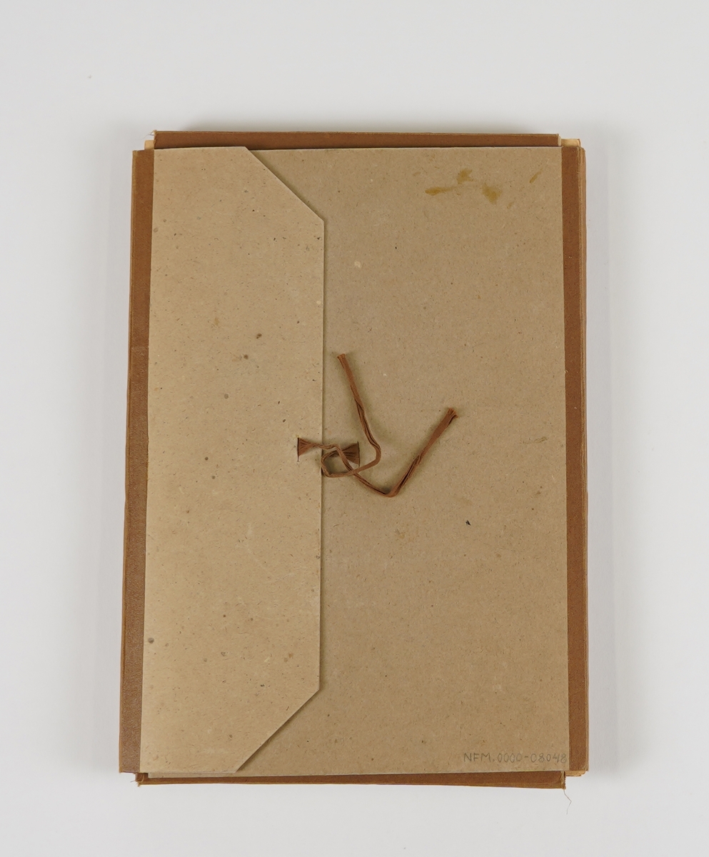 Ein rektangulær perm i papp, med band til lukking. Inni er det 50 ark med ulike pressa plantar. På innsida av permer står "De viktigste plantefamilier", 130 stk, samt "Linnès system" med 24 ulike klassar å dele plantane inn i.