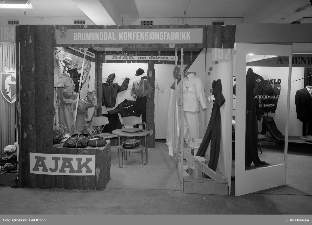 Tekstilmessen, interiør, utstilling, stand, Brumunddal konfeksjonsfabrikk, Ajak fritidsklær