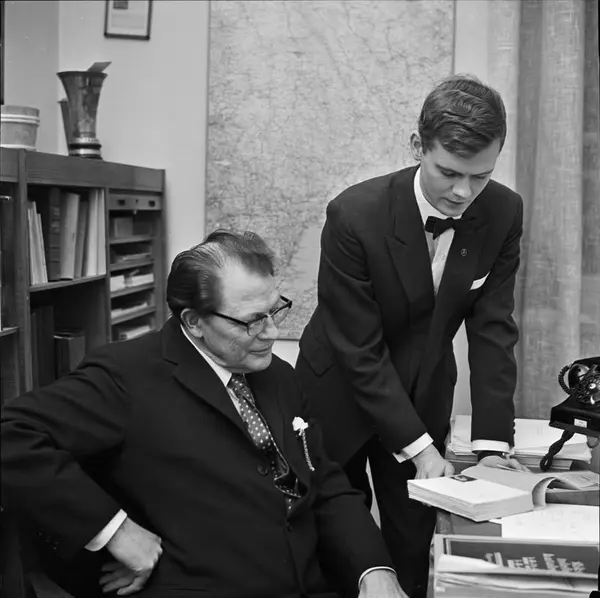 Harry Martinson på Värmlands nation, Uppsala 1966