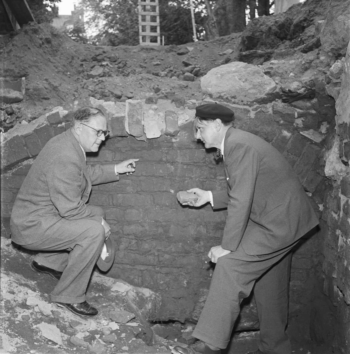 Värmlands nation, utgrävningar av länsantikvarie Nils Sundquist, Uppsala 1956