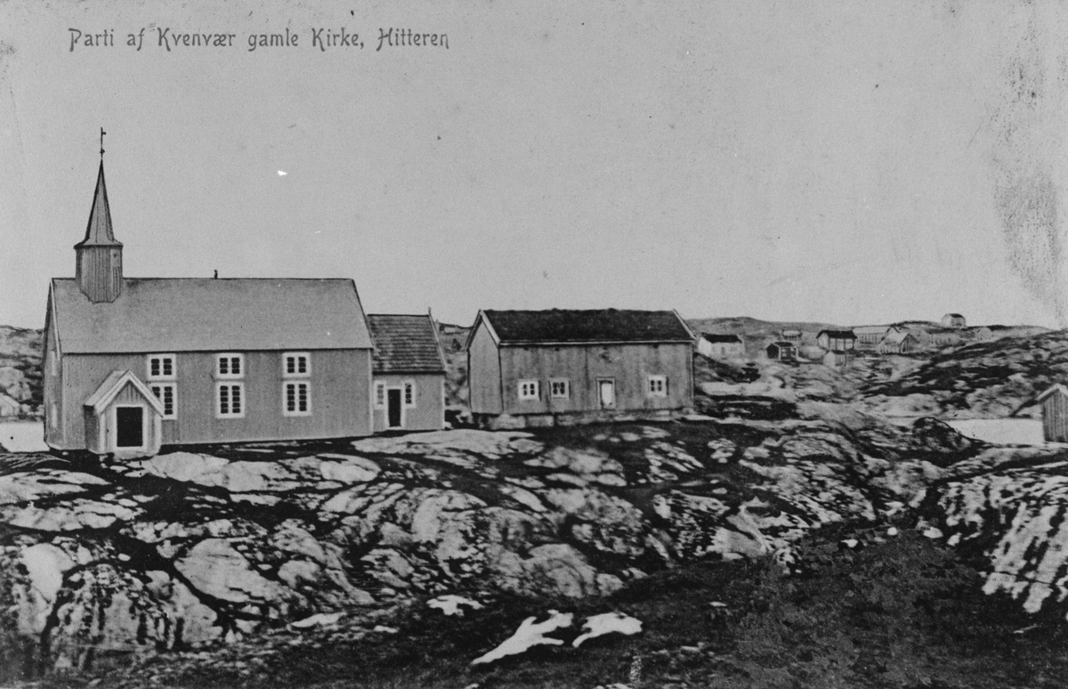 Prospektbilde : Kvenvær gamle kirke, "Hakkbuan-kirka"