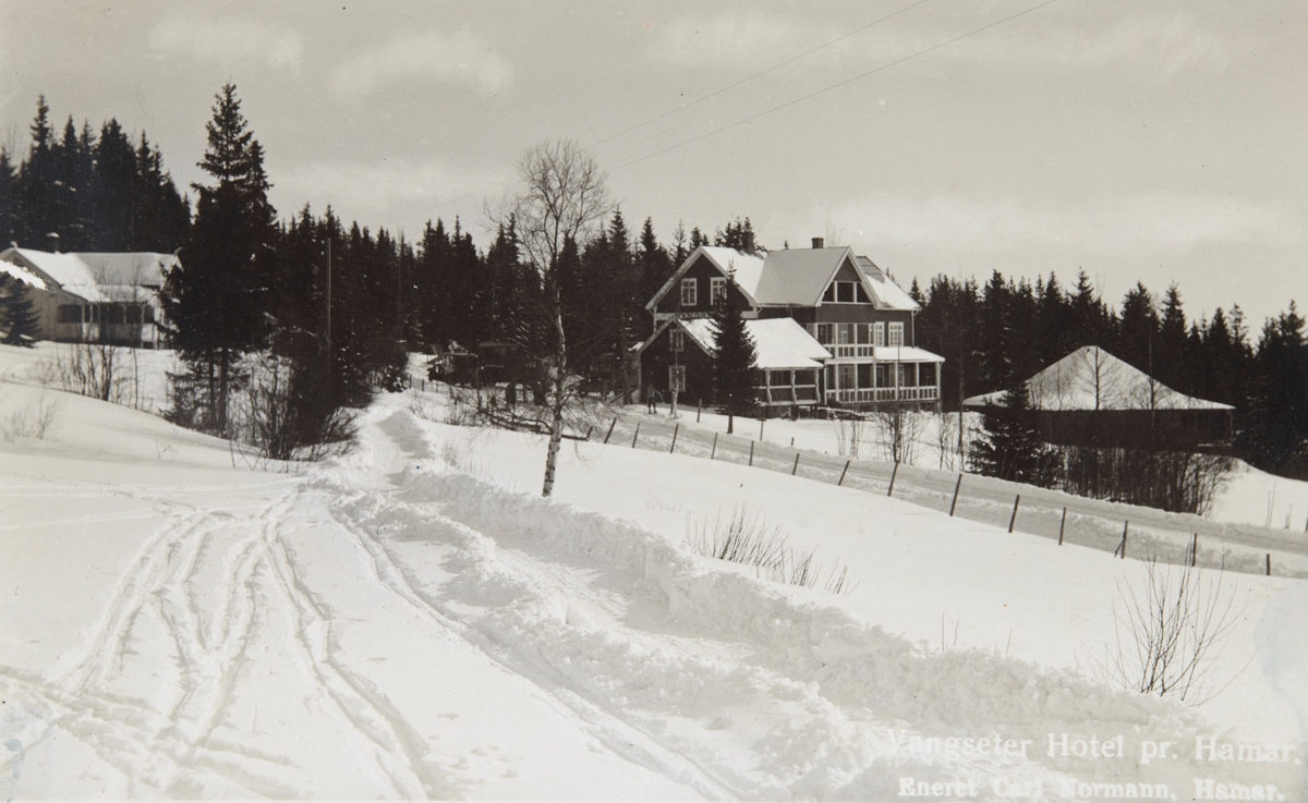 Postkort, Vang, Vangseter Hotell og Pensjonat, vinter,