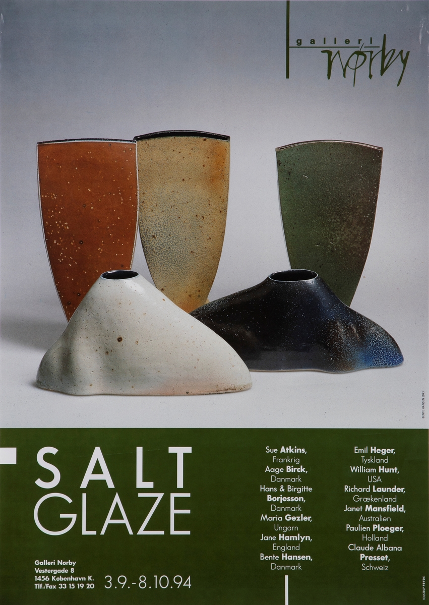 Galleri Norby/ Salt Glaze [Utstillingsplakat]