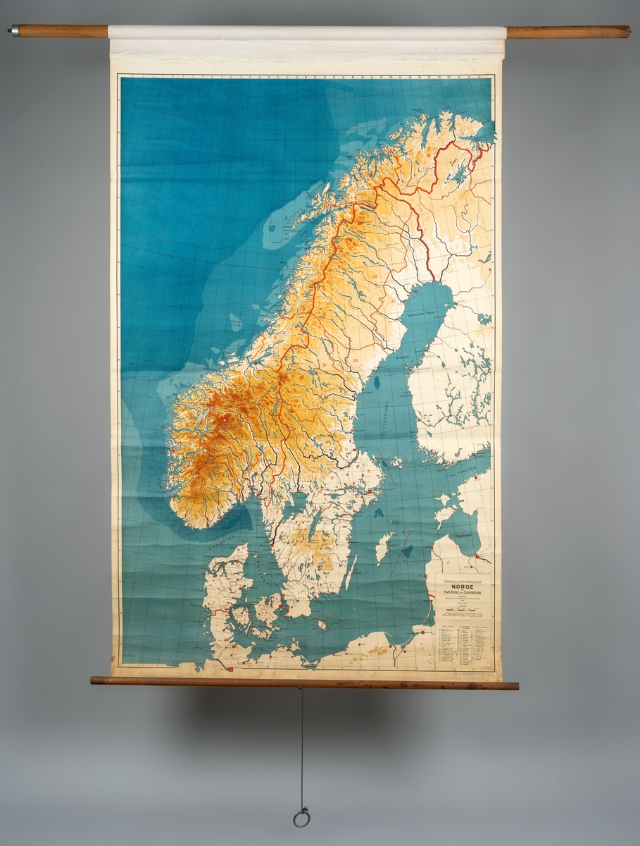 Topografisk kart over Norge, Sverige og Danmark