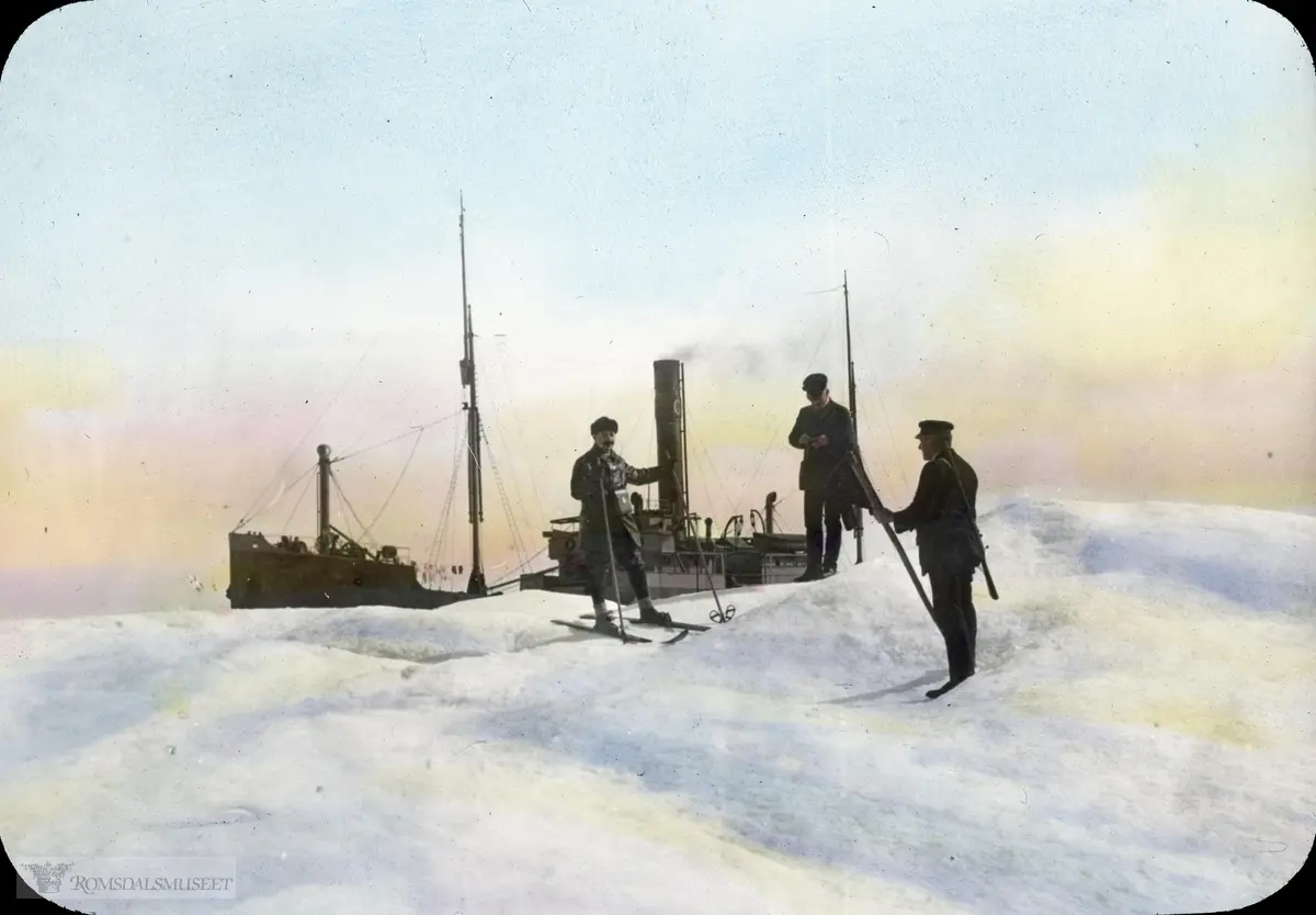 Fra Jonas Lied samlingen., Nansen has sport on the pack ice in the Kara sea