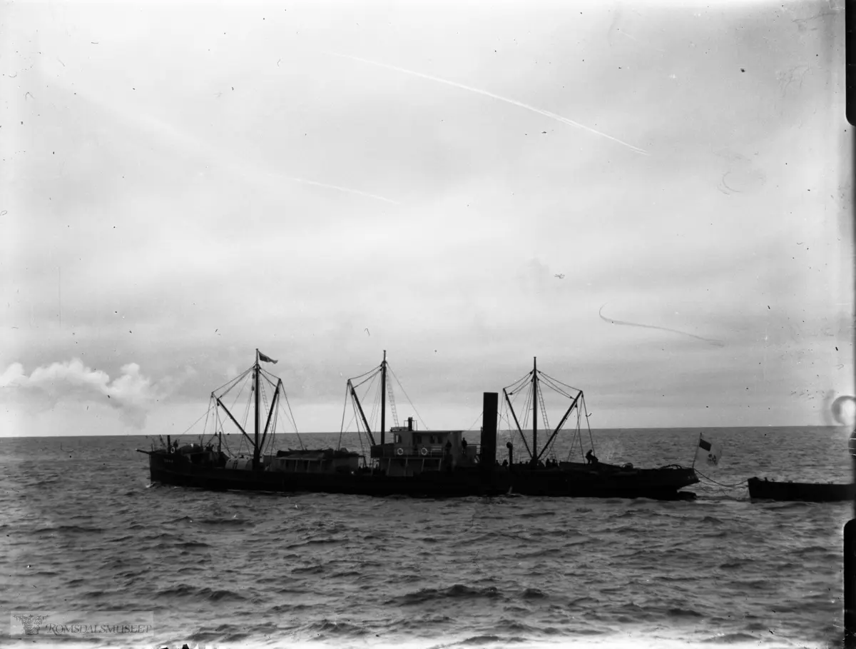 Fra Jonas Lied samlingen., "Government river steamer Lena at the mouth of the Yenisey in 1912"