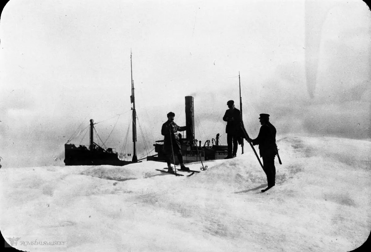 Fra Jonas Lied samlingen., "Nansen has sport on the pack ice in the Kara sea"