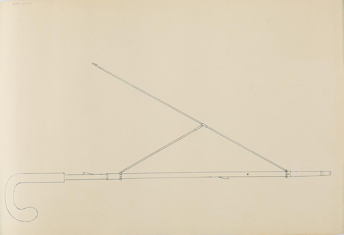 Konstruksjonsteikning (design) til paraplymaking.