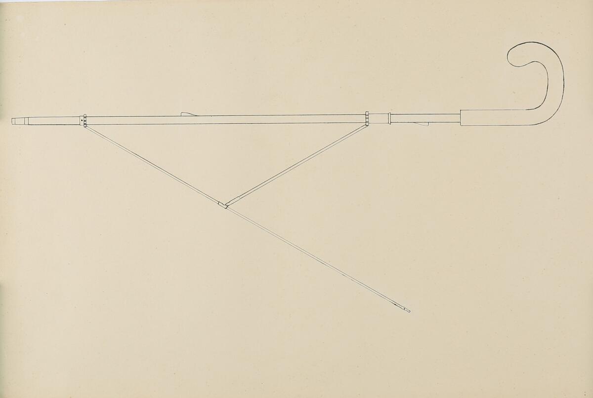 Konstruksjonsteikning (design) til paraplymaking.