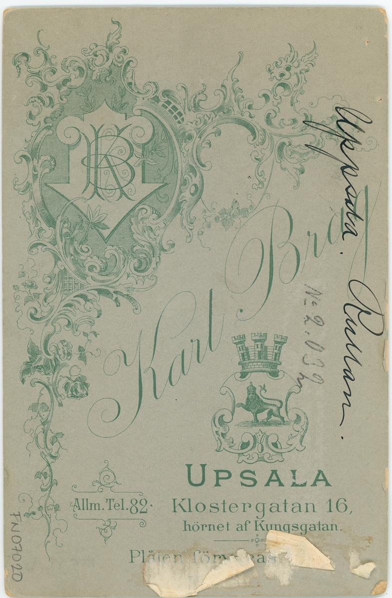 Kabinettskort - restaurang Rullan, Uppsala