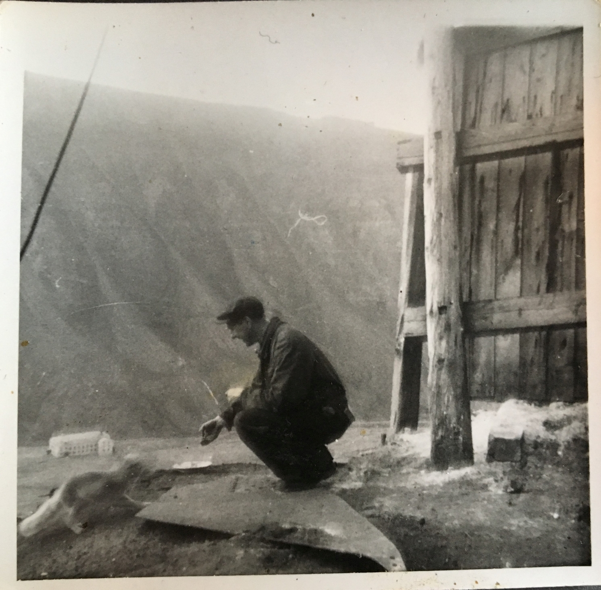 Mating av rev. Bilder etter Albert Henry  Føland. På den tiden Albert Henry Hansen opprinnelig fra Søreisa i Troms. Flyttet så til sørlandet og bodde resten av sitt liv i Arendal. Født 12.01.1933, døde i 2013. Han arbeidet en tid i gruvene og det siste/siste årene på kraftstasjonen.