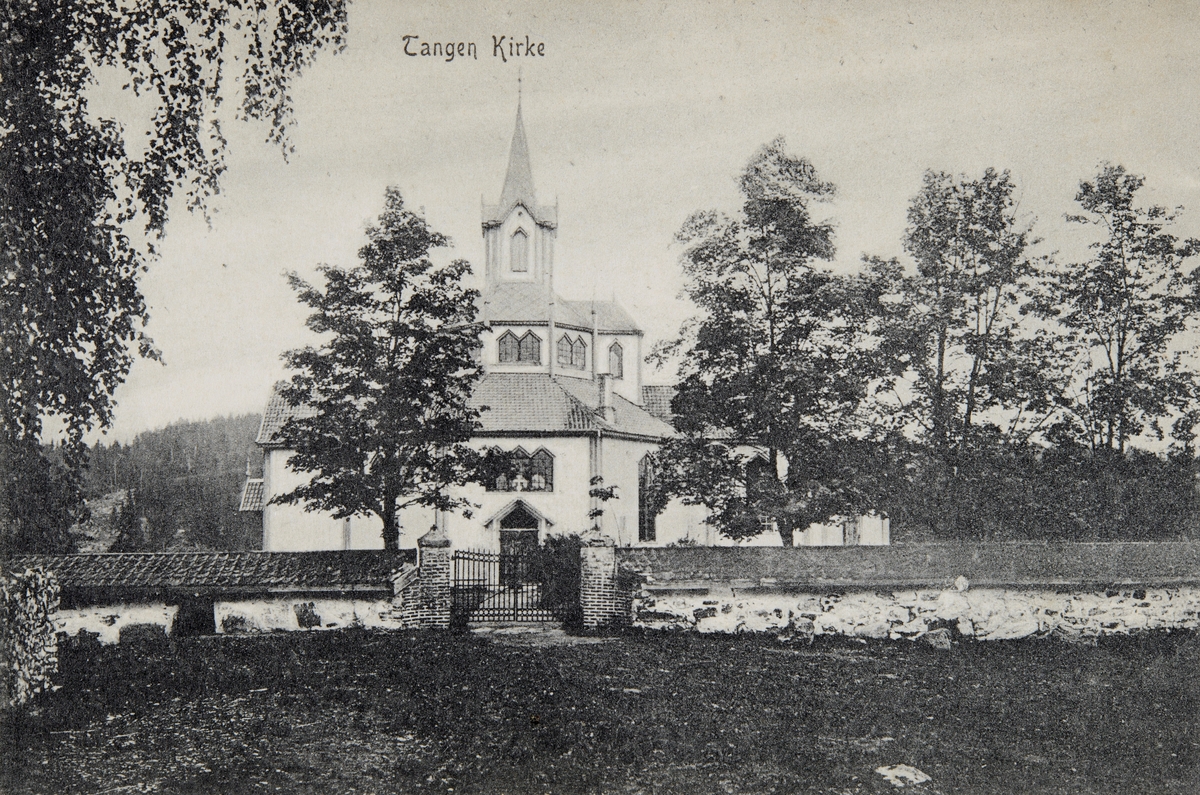 Postkort, Stange, Tangen kirke,