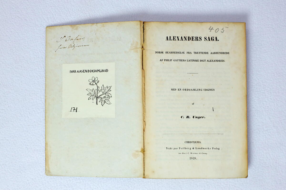 Bok frå boksamlinga til Ivar Aasen