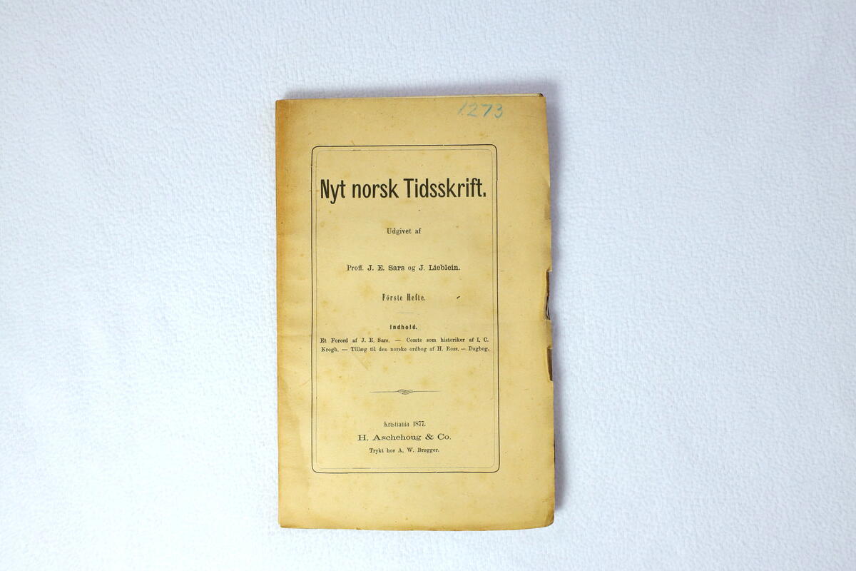 Tidsskrift frå boksamlinga til Ivar Aasen