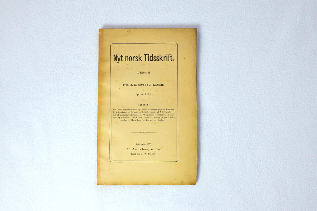 Tidsskrift frå boksamlinga til Ivar Aasen