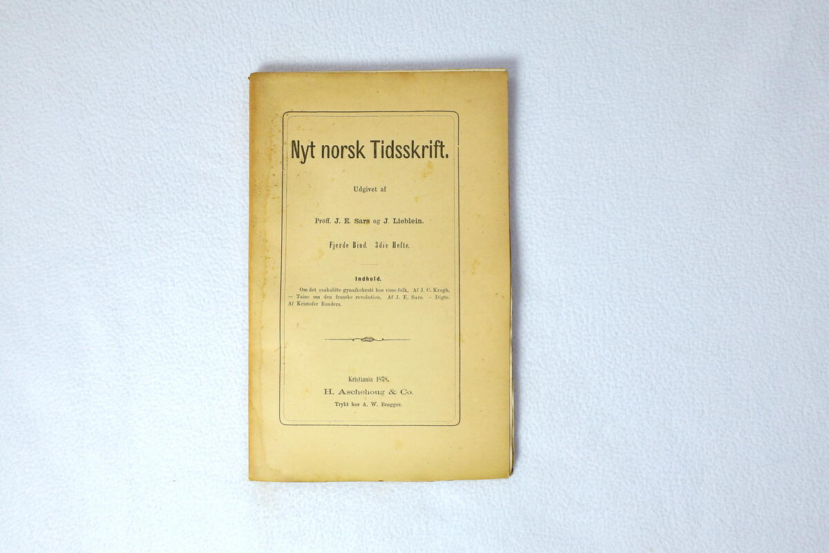 Tidsskrift frå boksamlinga til Ivar Aasen