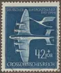 Frimärke ur Gösta Bodmans filatelistiska motivsamling, påbörjad 1950.
Frimärke från Tyskland, 1944. Motiv av 4-motorigt monoplan jämte Flygsymbol 
