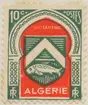 Frimärke ur Gösta Bodmans filatelistiska motivsamling, påbörjad 1950.
Frimärke från Franska Algeriet, 1947. Motiv av Staden Constantines Vapen 