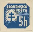 Frimärke ur Gösta Bodmans filatelistiska motivsamling, påbörjad 1950.
Frimärke från Slovakiet, 1939. Motiv av Kors Symbol -tidningsmärke-