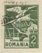 Frimärke ur Gösta Bodmans filatelistiska motivsamling, påbörjad 1950.
Frimärke från Rumänien, 1929. Motiv av Rumäniens Vapen -Örn- -Tjänstemärke-