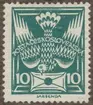 Frimärke ur Gösta Bodmans filatelistiska motivsamling, påbörjad 1950.
Frimärke från Tscheckoslovakiet, 1920. Motiv av postsymbol Duva med brev